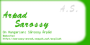 arpad sarossy business card